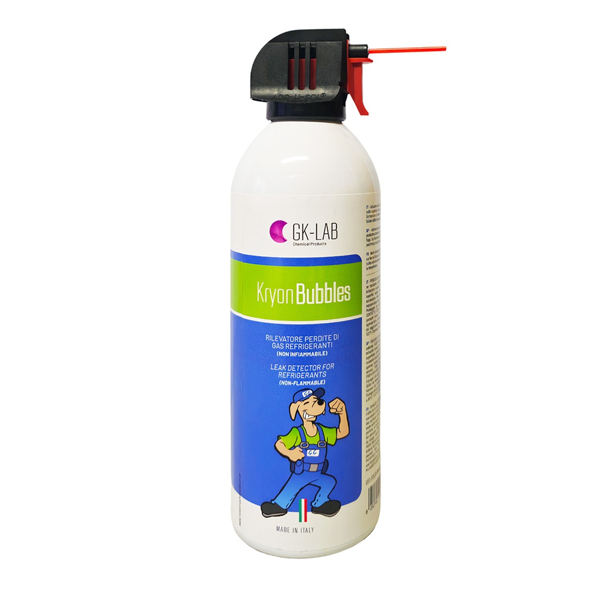 KryonBubbles - Cercafughe schiumogeno spray per gas non infiammabili in bombola in alluminio da 400 ml