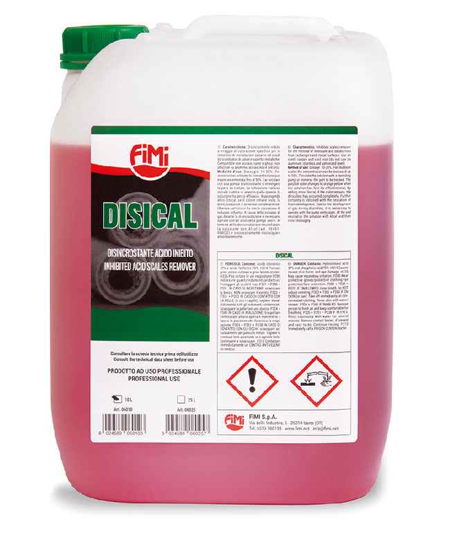 DISICAL DISINCROSTANTE ACIDO INIBITO FUSTINO 10lt - PER ACCIAIO , RAME , GHISA