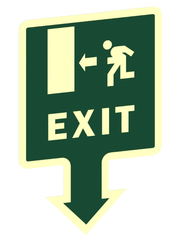 ETICHETTA PVC FLUORESCENTE "EXIT"