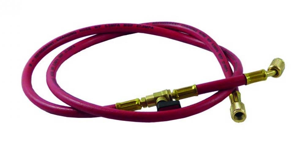 TUBO FLESSIBILE ROSSO 4MT VV7GYSS74-471607R 1/4 SAE CON DOPPIO RUBINETTO 180 GRADI